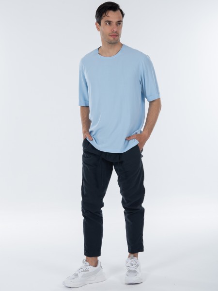 OVER-D Chino Παντελόνι λινό OC1S0S0P05 Μπλε OVER-D - 6