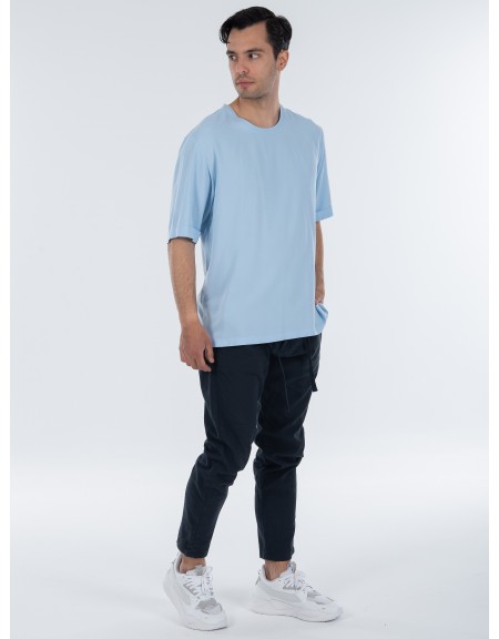 OVER-D Chino Παντελόνι λινό OC1S0S0P05 Μπλε OVER-D - 7