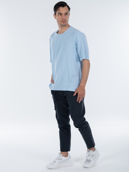 OVER-D Chino Παντελόνι λινό OC1S0S0P05 Μπλε OVER-D - 9