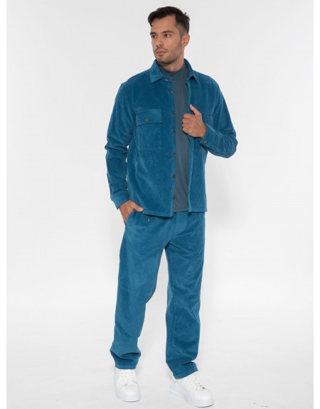 XAGON MAN Corduroy pants 2ZX94ZA Petrol XAGON MAN - 8