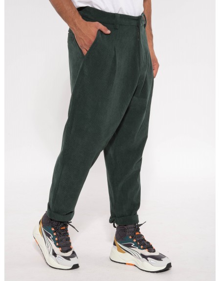 NINETEEN Chino Παντελόνι κοτλέ X23-1018 Κυπαρισσί NINETEEN - 3