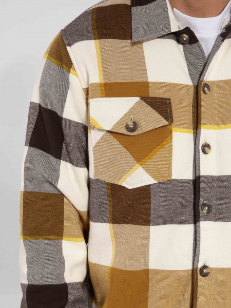 OVER-D Πουκάμισο - Jacket καρό OE1F2W3J32 Λευκό - Καφέ - Μαυρό OVER-D - 5