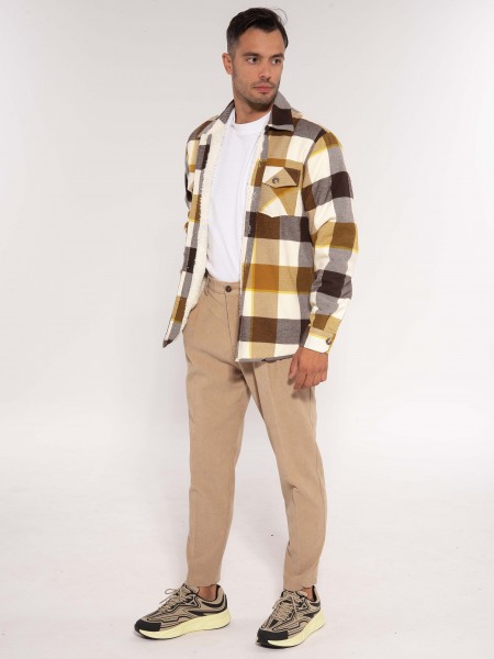 OVER-D Πουκάμισο - Jacket καρό OE1F2W3J32 Λευκό - Καφέ - Μαυρό OVER-D - 11