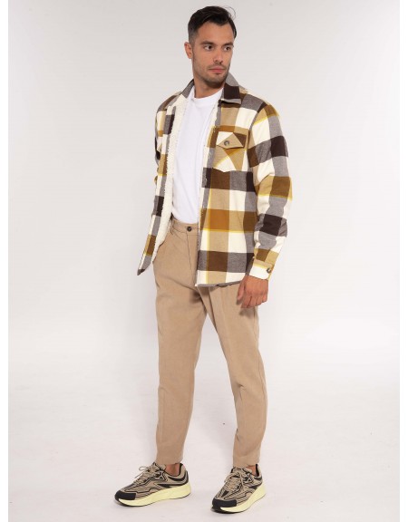 OVER-D Πουκάμισο - Jacket καρό OE1F2W3J32 Λευκό - Καφέ - Μαυρό OVER-D - 11