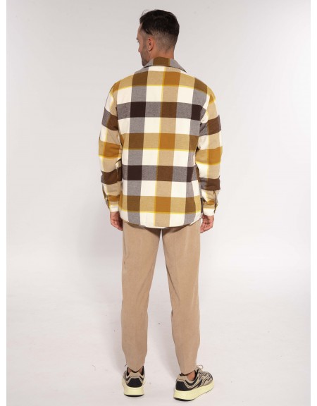 OVER-D Πουκάμισο - Jacket καρό OE1F2W3J32 Λευκό - Καφέ - Μαυρό OVER-D - 10