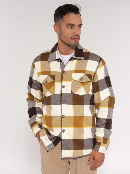 OVER-D Πουκάμισο - Jacket καρό OE1F2W3J32 Λευκό - Καφέ - Μαυρό OVER-D - 1