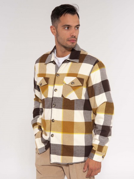 OVER-D Πουκάμισο - Jacket καρό OE1F2W3J32 Λευκό - Καφέ - Μαυρό OVER-D - 4