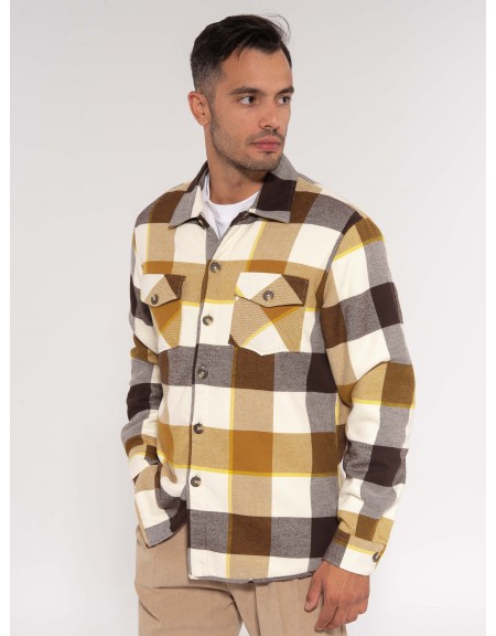 OVER-D Πουκάμισο - Jacket καρό OE1F2W3J32 Λευκό - Καφέ - Μαυρό OVER-D - 4