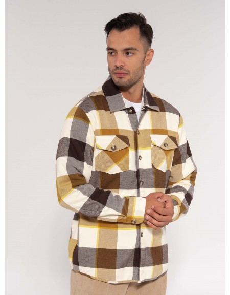 OVER-D Πουκάμισο - Jacket καρό OE1F2W3J32 Λευκό - Καφέ - Μαυρό OVER-D - 3