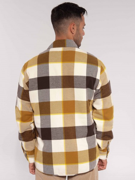 OVER-D Πουκάμισο - Jacket καρό OE1F2W3J32 Λευκό - Καφέ - Μαυρό OVER-D - 2