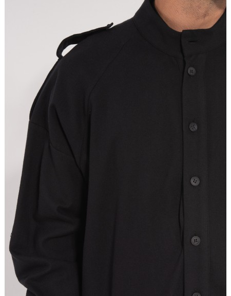 NINETEEN Shirt - Jacket mao X23-1038 Black NINETEEN - 5