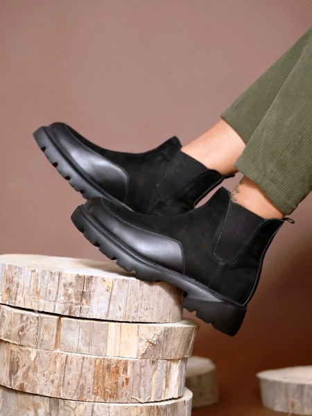 FENOMILANO Μποτάκι δερμάτινο chelsea 2327 Μαύρο FENOMILANO - 5