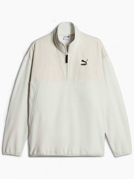 PUMA Sweatshirt 621349 17 CLASSICS UTILITY Polar Fleece Half-Zip White PUMA - 1