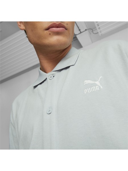 PUMA Πουκάμισο κοντομάνικο 538129 80 CLASSICS Pique Σιέλ PUMA - 4