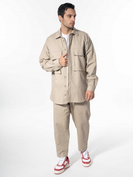 NINETEEN Πουκάμισο - Jacket K24-1058 Μπεζ NINETEEN - 7