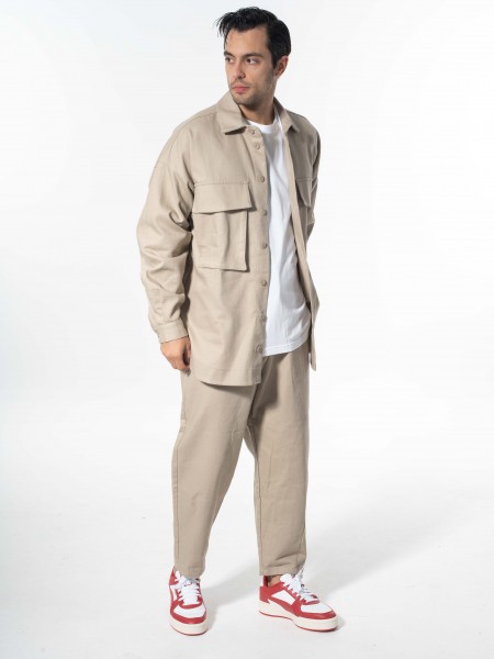 NINETEEN Πουκάμισο - Jacket K24-1058 Μπεζ NINETEEN - 8