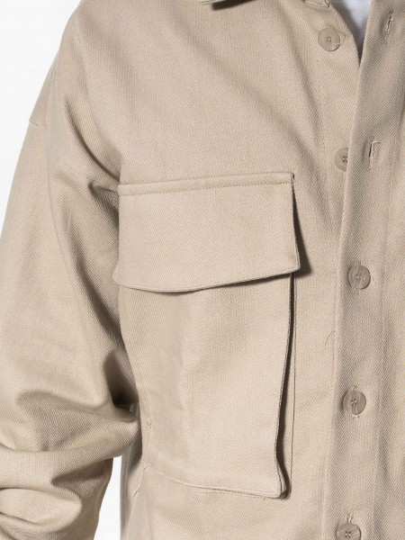 NINETEEN Πουκάμισο - Jacket K24-1058 Μπεζ NINETEEN - 4