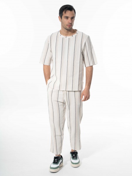 XAGON MAN T-shirt νημάτινο 2MBM101 Μπεζ XAGON MAN - 8