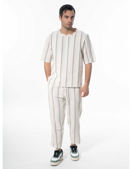 XAGON MAN T-shirt νημάτινο 2MBM101 Μπεζ XAGON MAN - 8