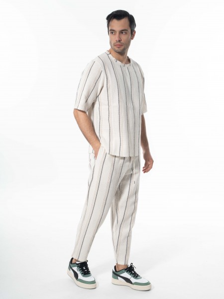 XAGON MAN T-shirt νημάτινο 2MBM101 Μπεζ XAGON MAN - 10