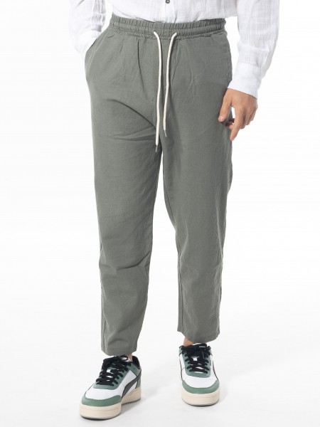 XAGON MAN Παντελόνι λινό 1MBM103 Λαδί XAGON MAN - 1