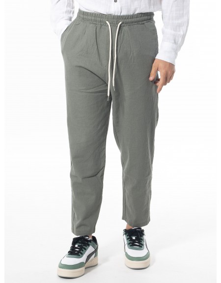 XAGON MAN Παντελόνι λινό 1MBM103 Λαδί XAGON MAN - 1