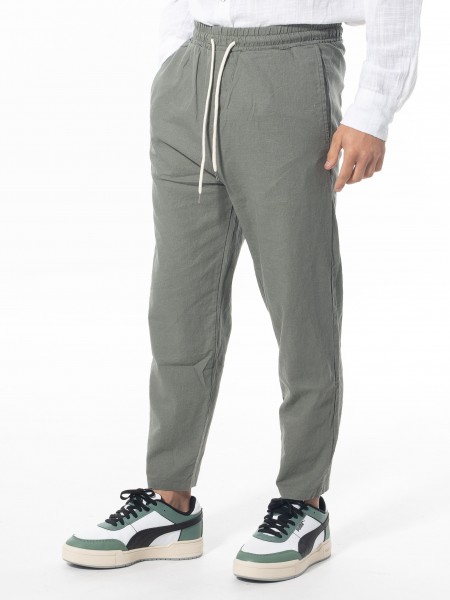 XAGON MAN Παντελόνι λινό 1MBM103 Λαδί XAGON MAN - 3