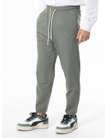 XAGON MAN Παντελόνι λινό 1MBM103 Λαδί XAGON MAN - 3