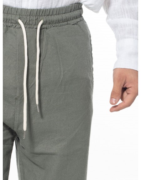 XAGON MAN Παντελόνι λινό 1MBM103 Λαδί XAGON MAN - 5