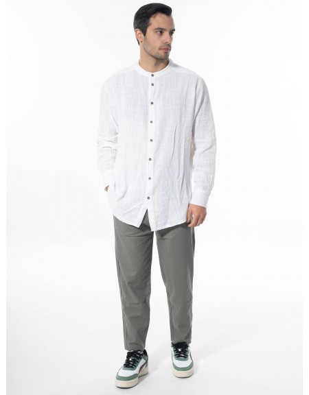 XAGON MAN Παντελόνι λινό 1MBM103 Λαδί XAGON MAN - 6