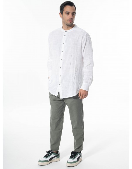 XAGON MAN Παντελόνι λινό 1MBM103 Λαδί XAGON MAN - 8