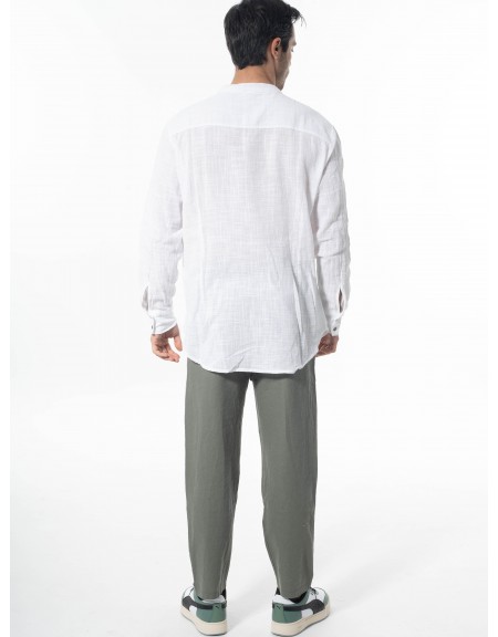 XAGON MAN Παντελόνι λινό 1MBM103 Λαδί XAGON MAN - 7