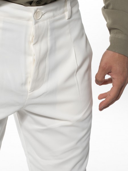 NINETEEN Chino παντελόνι K24-1034 Off-white NINETEEN - 5