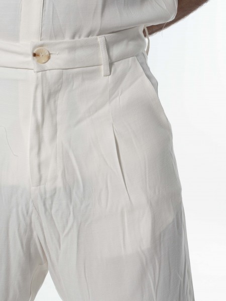 NINETEEN Chino Παντελόνι K24-1020 Off-white NINETEEN - 5