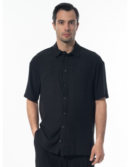 NINETEEN Short sleeve shirt K24-1016 Black NINETEEN - 1