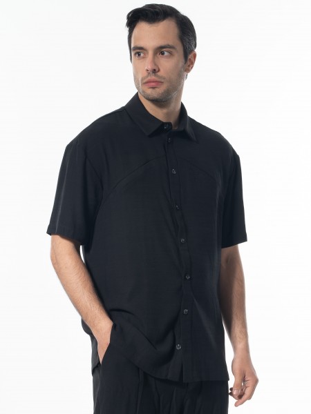 NINETEEN Short sleeve shirt K24-1016 Black NINETEEN - 4