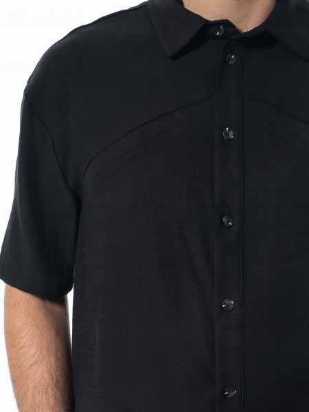 NINETEEN Short sleeve shirt K24-1016 Black NINETEEN - 5