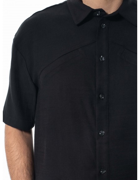 NINETEEN Short sleeve shirt K24-1016 Black NINETEEN - 5