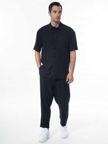 NINETEEN Short sleeve shirt K24-1016 Black NINETEEN - 6