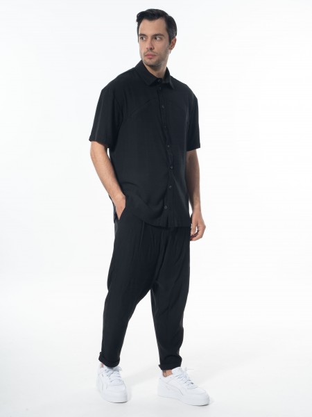 NINETEEN Short sleeve shirt K24-1016 Black NINETEEN - 9