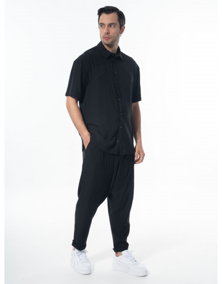 NINETEEN Short sleeve shirt K24-1016 Black NINETEEN - 9
