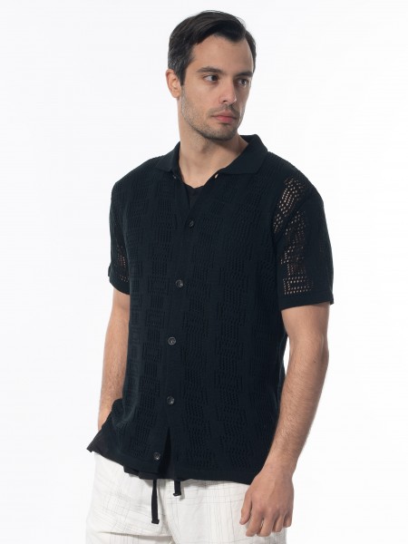 XAGON MAN Πουκάμισο κοντομάνικο 2JX0703 Μαύρο XAGON MAN - 3