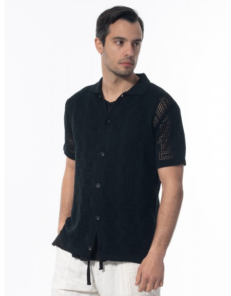 XAGON MAN Πουκάμισο κοντομάνικο 2JX0703 Μαύρο XAGON MAN - 3