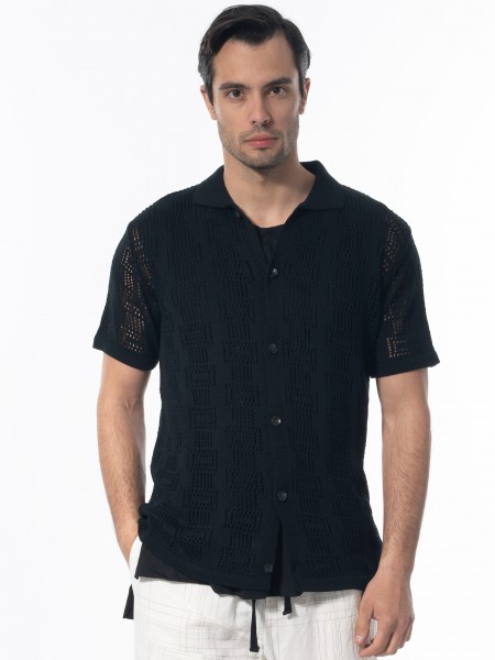 XAGON MAN Πουκάμισο κοντομάνικο 2JX0703 Μαύρο XAGON MAN - 1