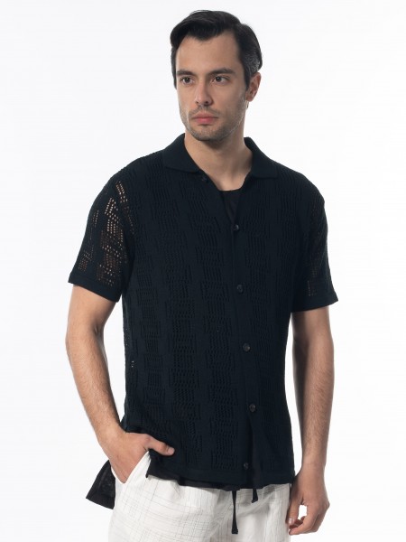 XAGON MAN Πουκάμισο κοντομάνικο 2JX0703 Μαύρο XAGON MAN - 4