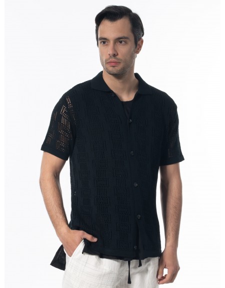 XAGON MAN Πουκάμισο κοντομάνικο 2JX0703 Μαύρο XAGON MAN - 4