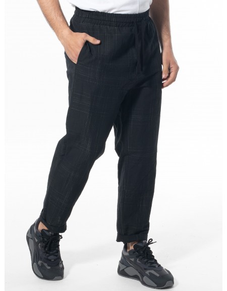 LA HAINE Linen pants 3B LM143 Black - Off-white LA HAINE - 4