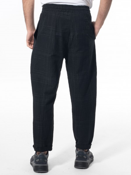 LA HAINE Linen pants 3B LM143 Black - Off-white LA HAINE - 2