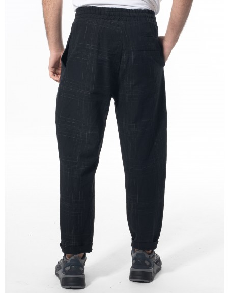 LA HAINE Linen pants 3B LM143 Black - Off-white LA HAINE - 2