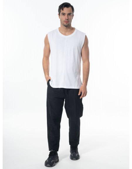 LA HAINE Linen pants 3B LM143 Black - Off-white LA HAINE - 6